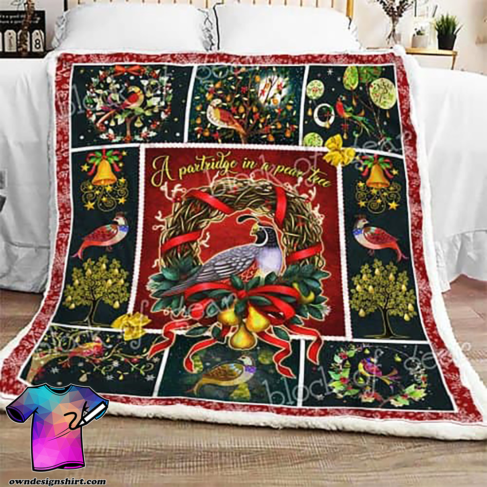 A partridge in a pear tree christmas sofa blanket