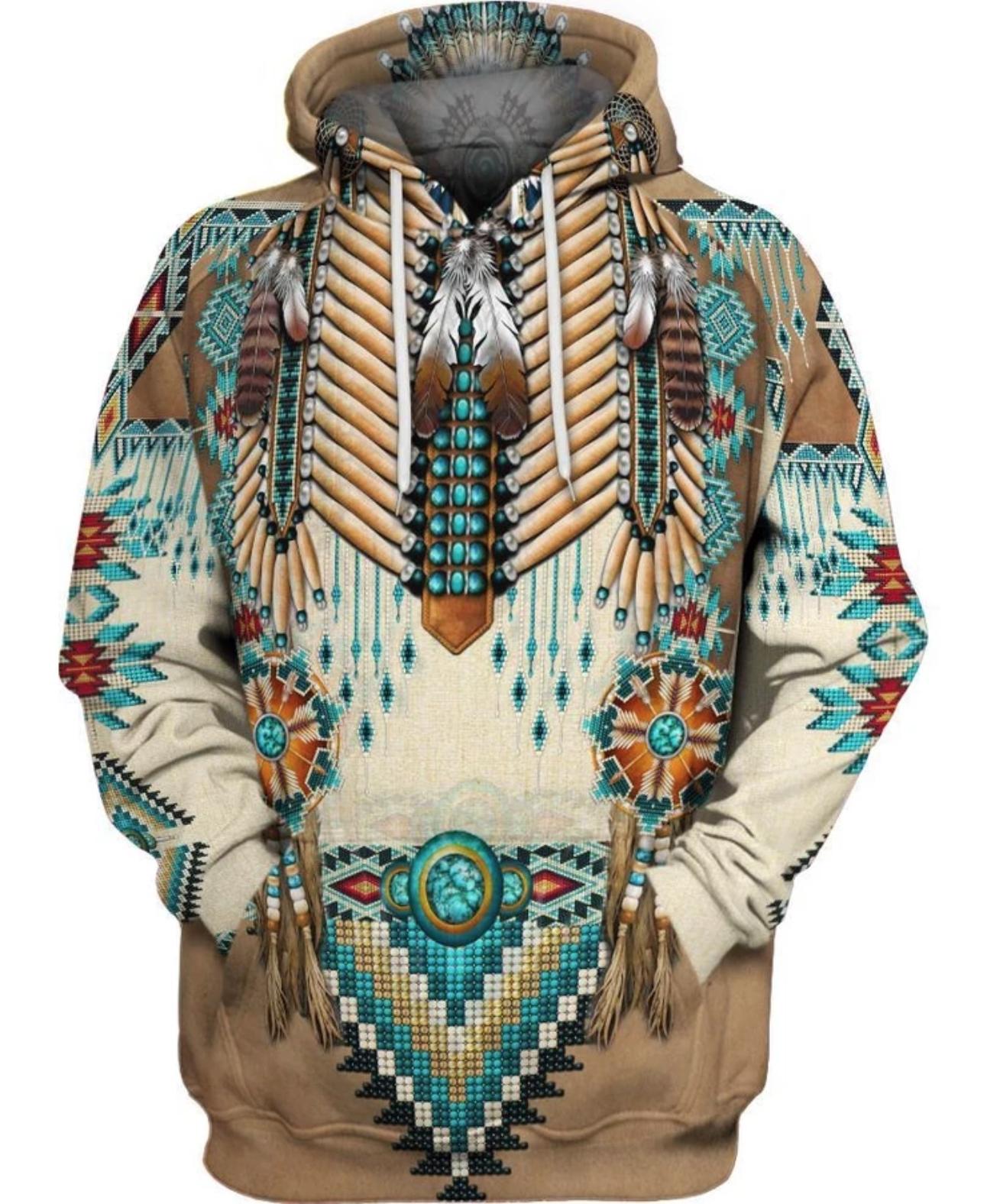 Apache warrior native american all over print hoodie - original