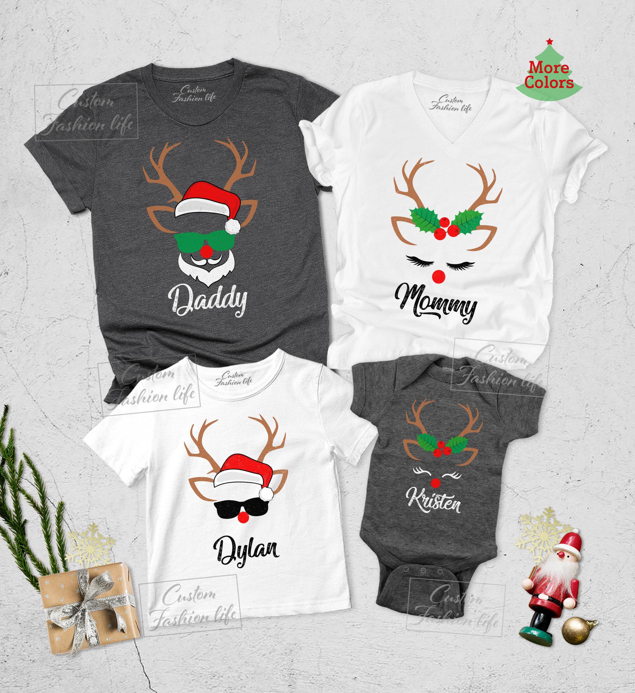 Christmas reindeer and santa unisex shirt