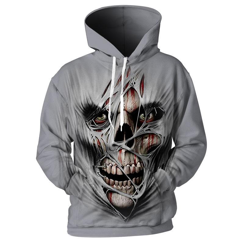 Creepy skull 3d hoodie - size M