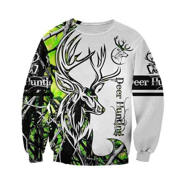 Deer hunting neon 3d all over printed sweatshirt