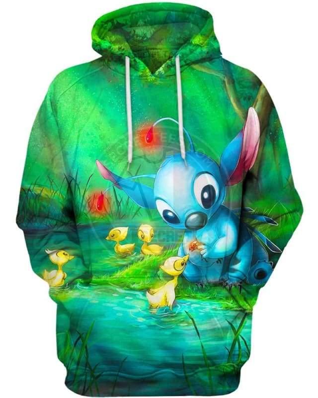 Disney stitch loves everything all over print hoodie - original