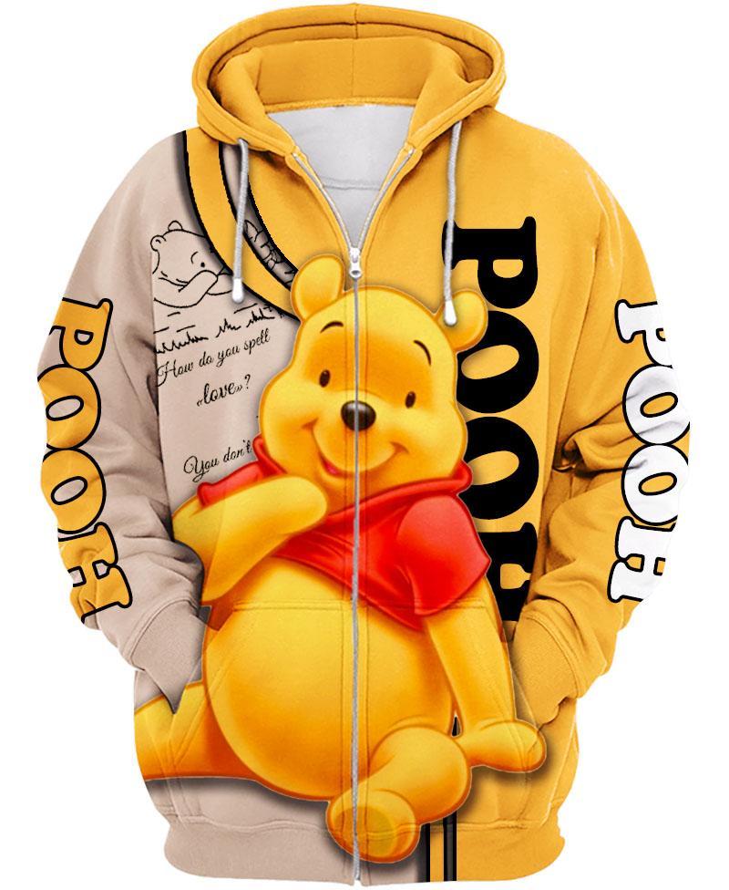 Disney winnie the pooh 3d zipper hoodie
