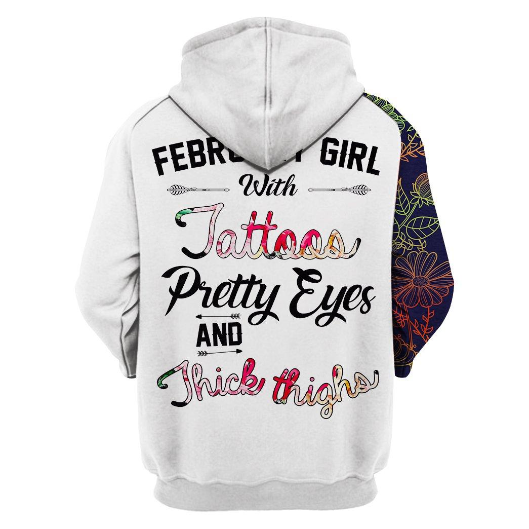 February girl with tatoos pretty eyes and thick thighs 3d hoodie 2