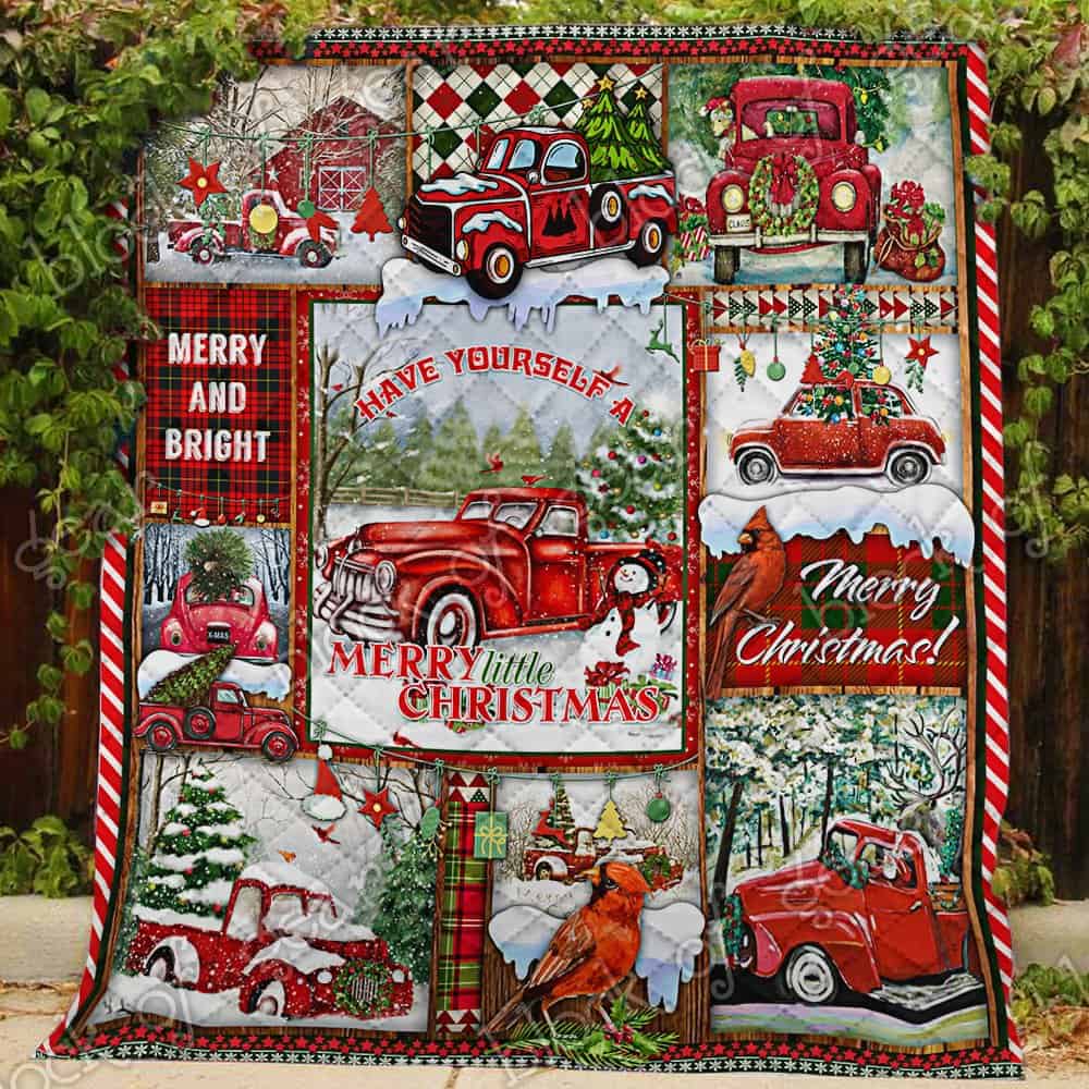 Have yourself a merry little christmas red truck christmas quilt 1