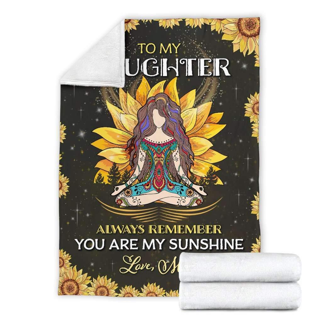 Hippie girl to my daughter always remember you are my sunshine blanket 4