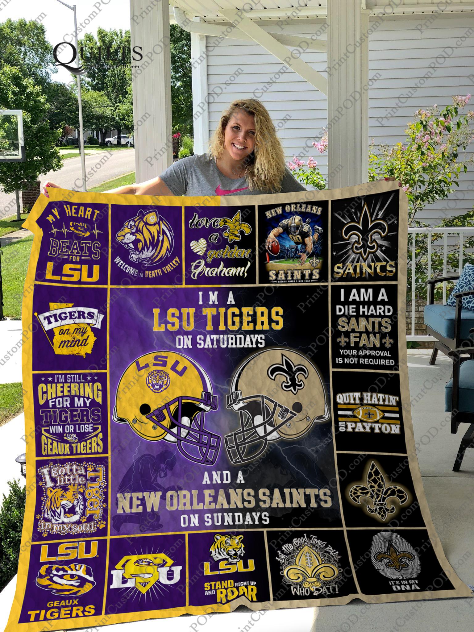 I’m a lsu tigers on saturdays and a new orleans saints on sundays blanket - 3