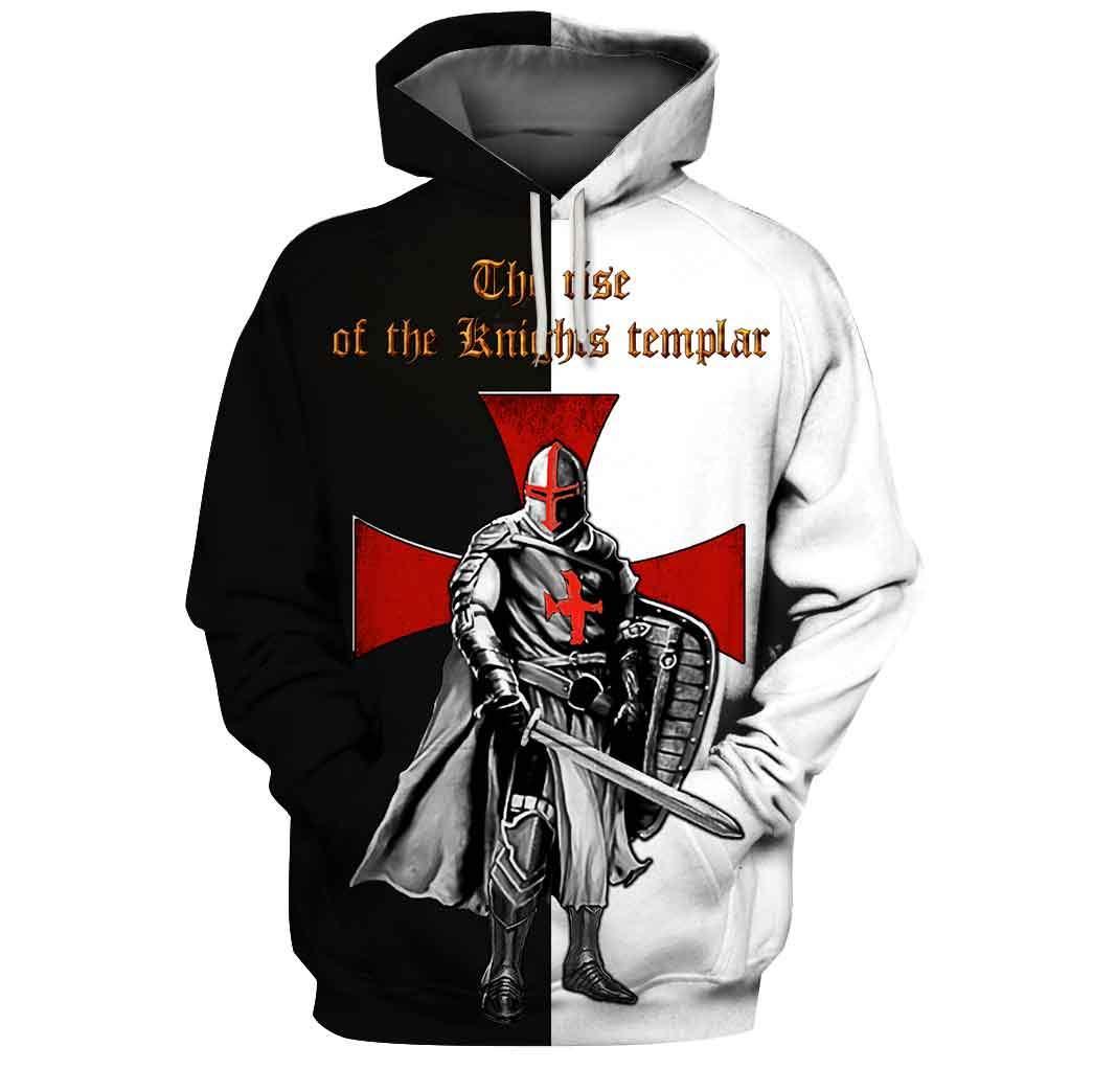 Knights templar the rise of the knight templar 3d full printing shirt - front