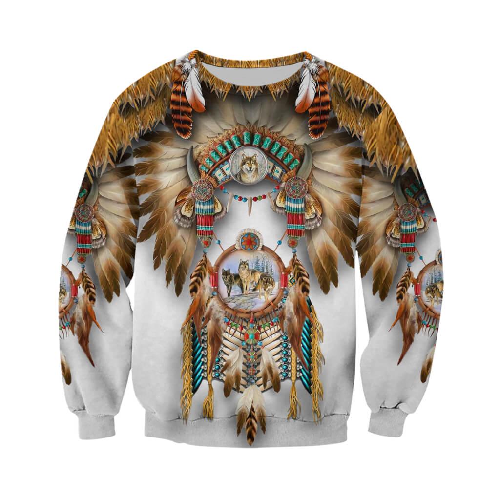 Native american 3d over printed sweater - size m