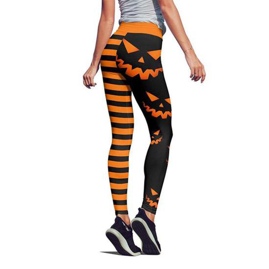 Pumpkin hallowstripes high waist legging orange - back