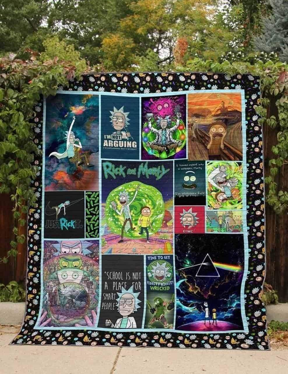 Rick and morty blanket - queen