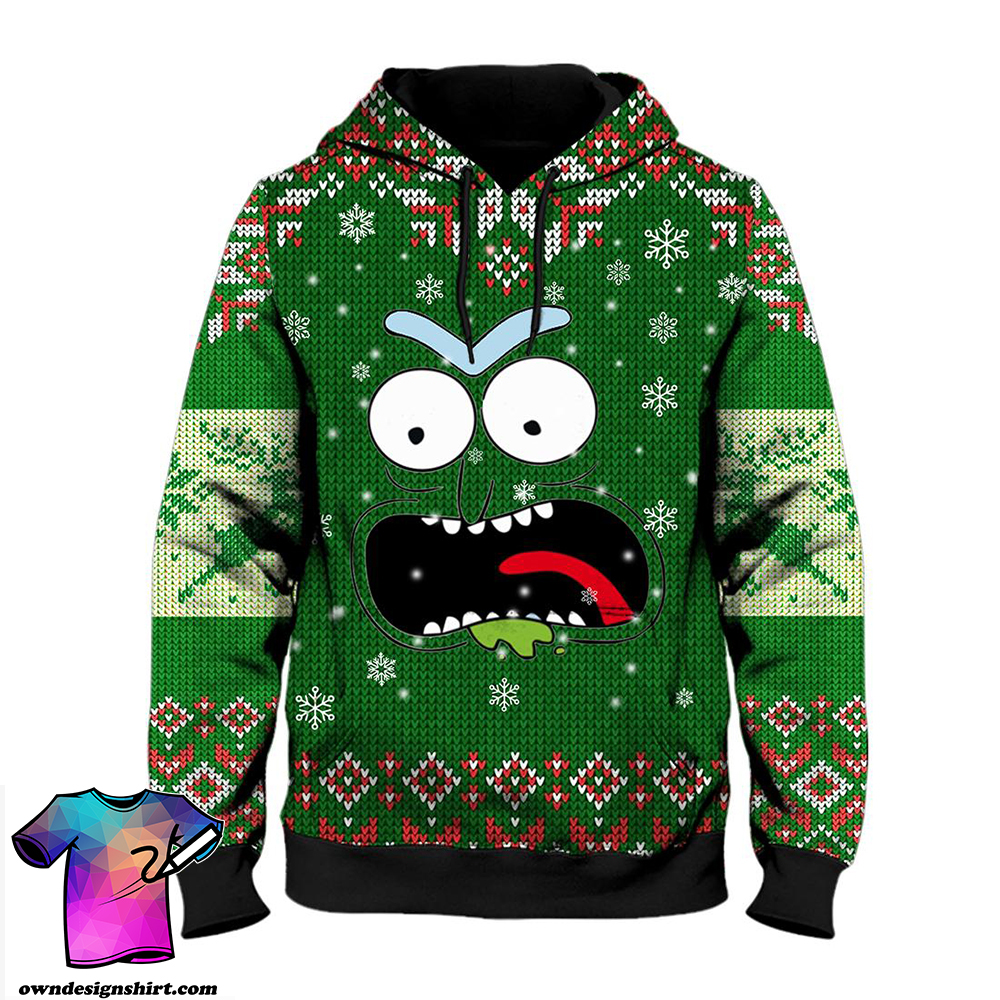 Rick face ugly christmas all over print hoodie