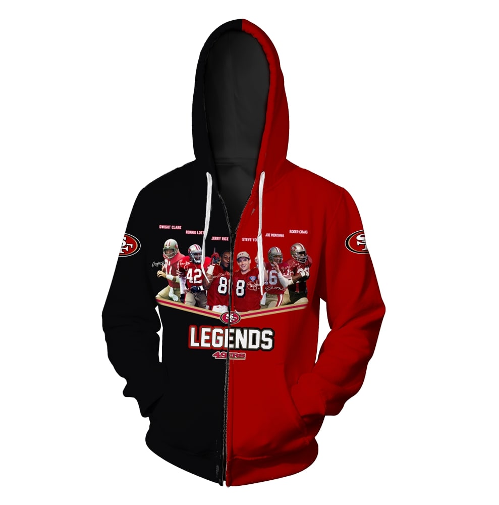 San francisco 49ers legends all over print zip hoodie