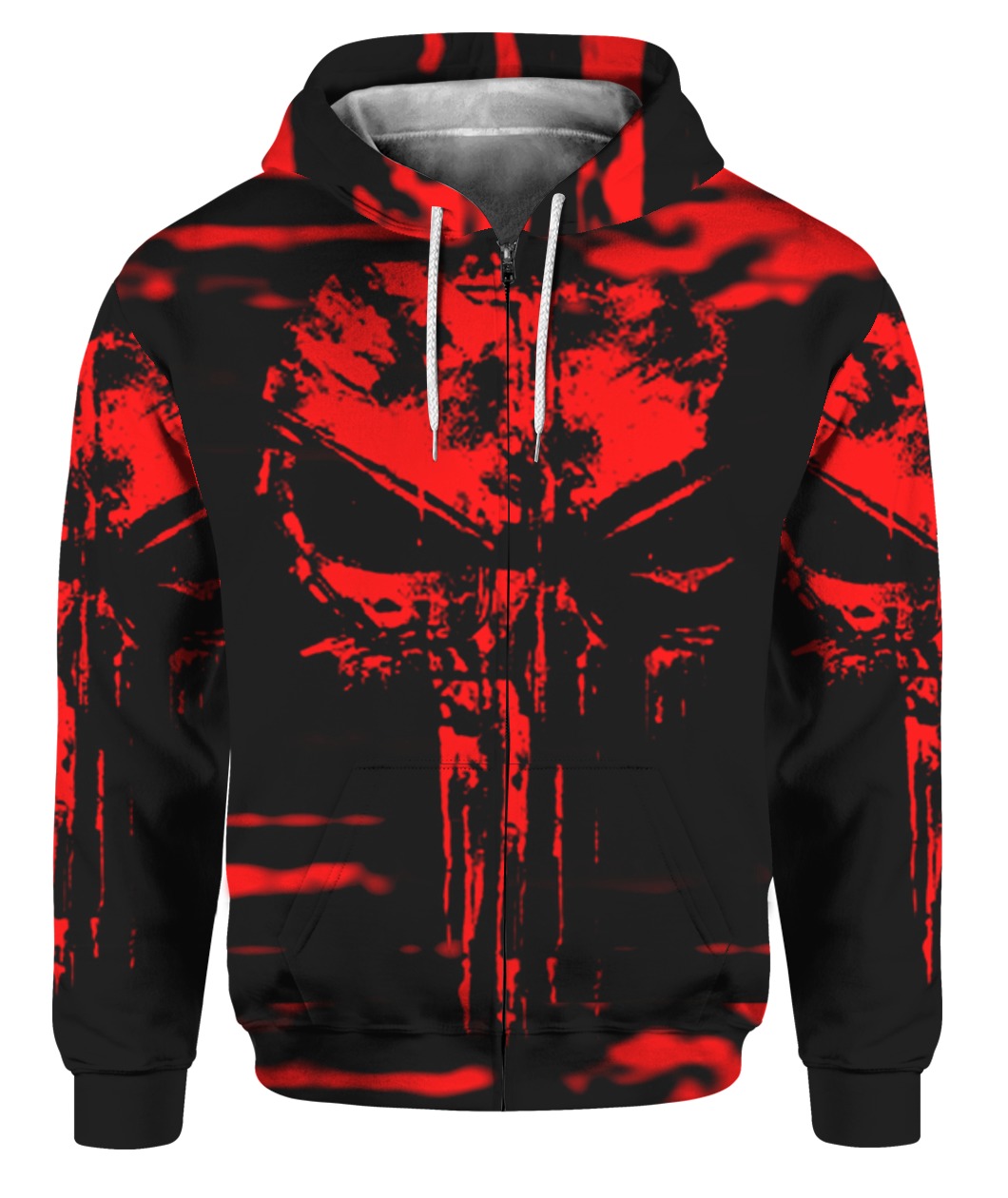 Skull I'm not the hero you wanted I'm the monster you needed all over print zip hoodie