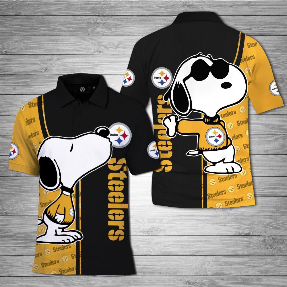 Snoopy pittsburgh steelers 3d polo tshirt