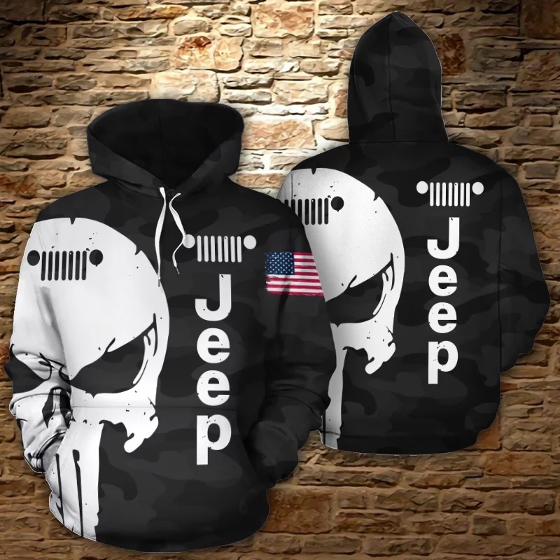 The punisher jeep all over print hoodie - size m