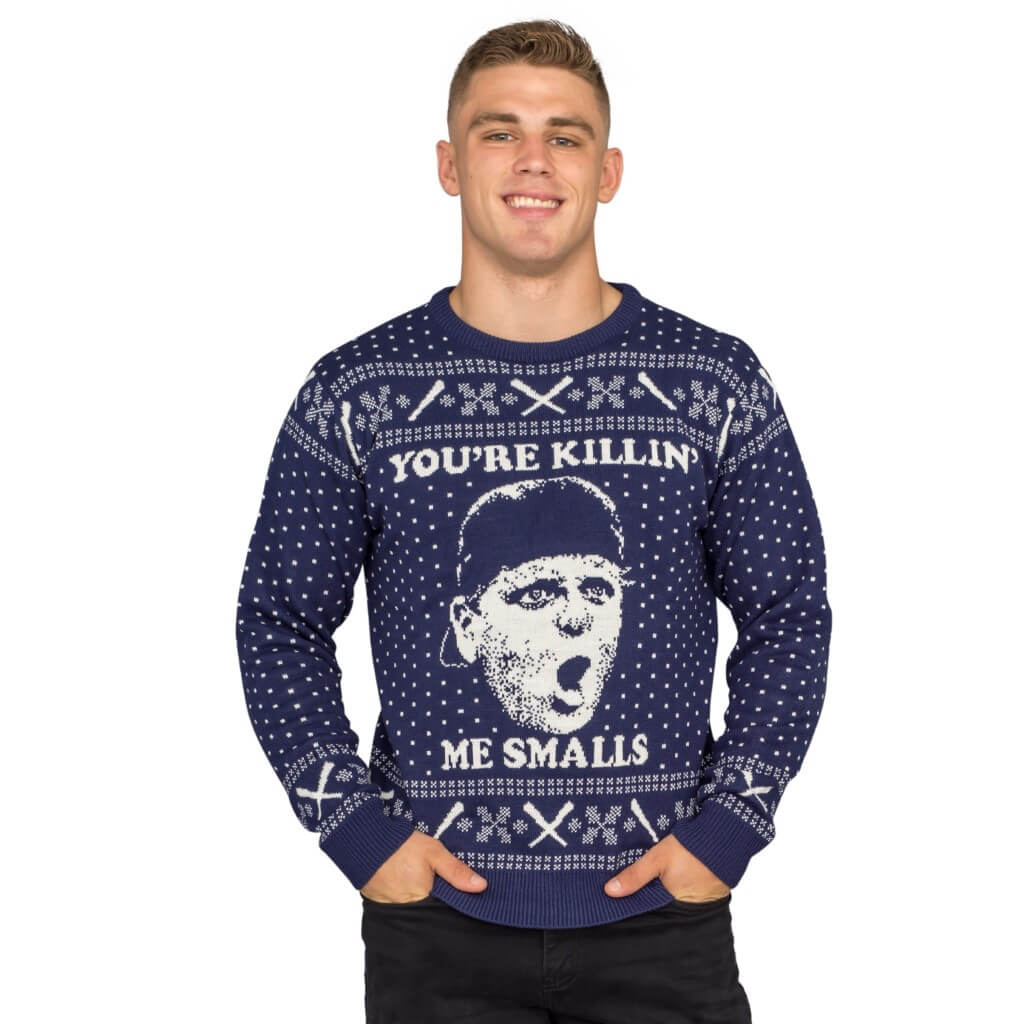 The sandlot you’re killing me smalls navy ugly christmas sweater - front