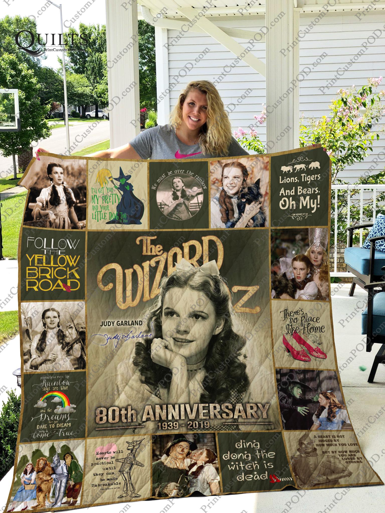 The wizard of oz judy garland 80th anniversary quilt - queen
