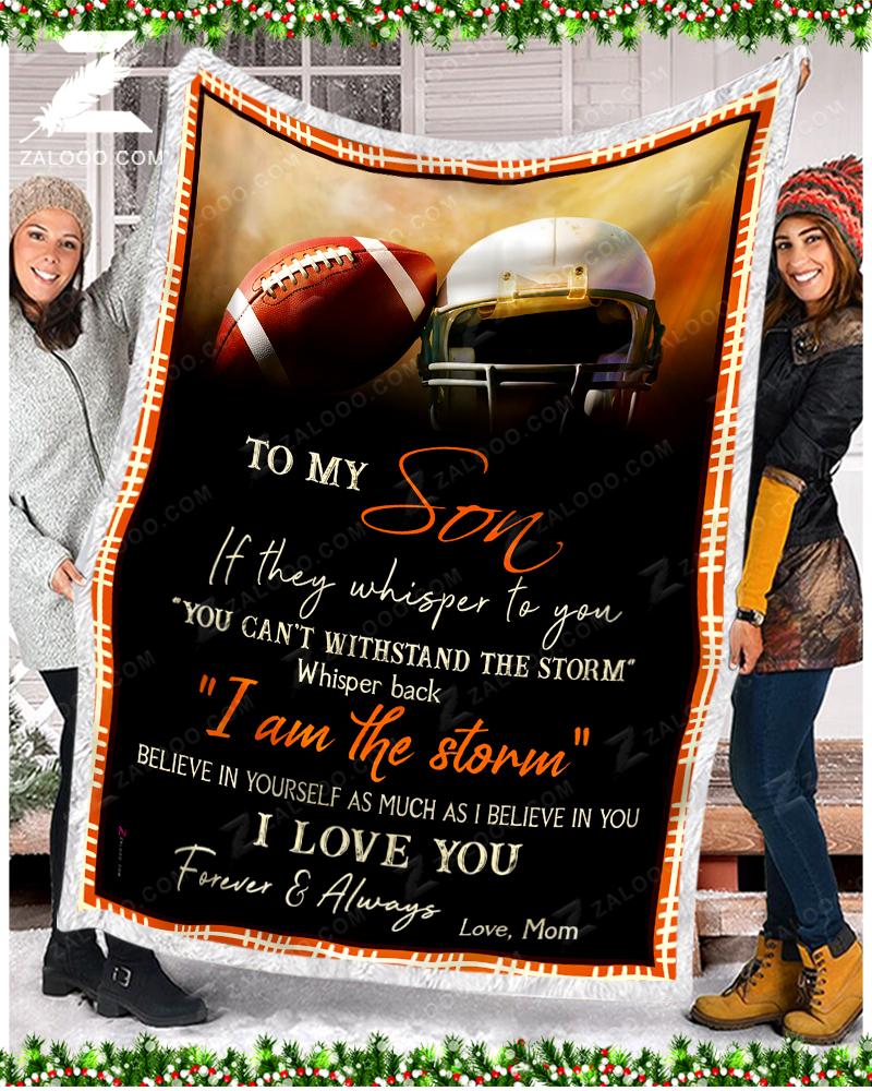 To my son I love you forever and always football blanket 2