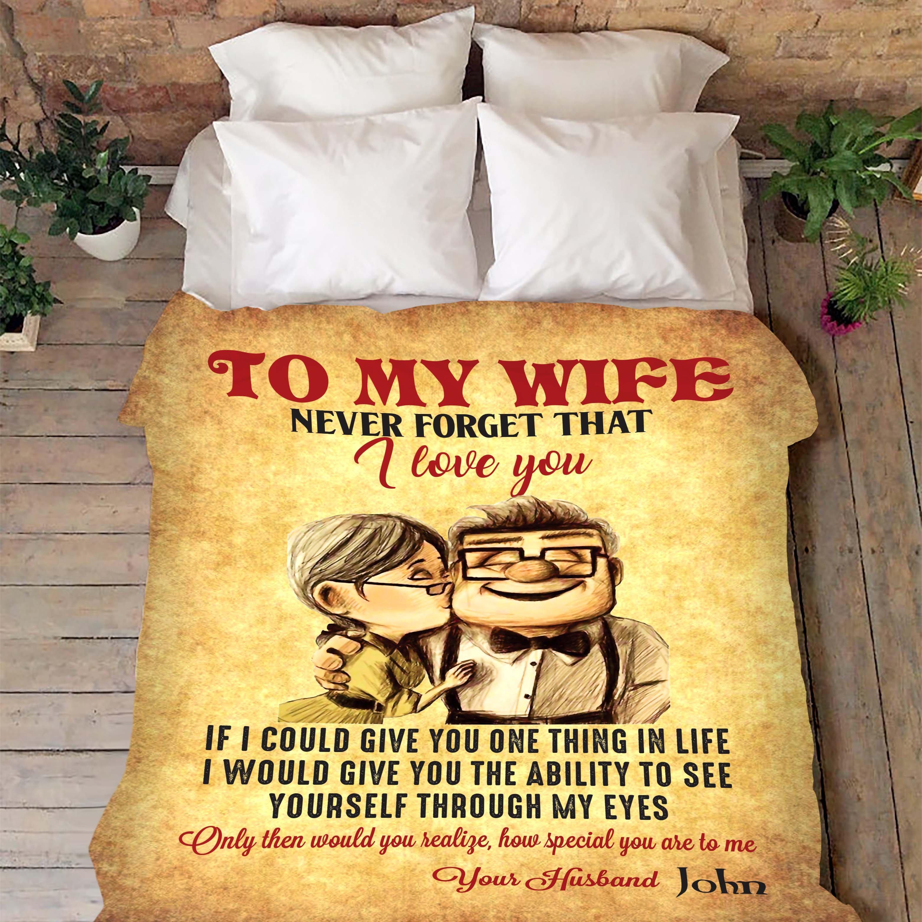Up movie to my wife never forget that I love you blanket - size 50x60