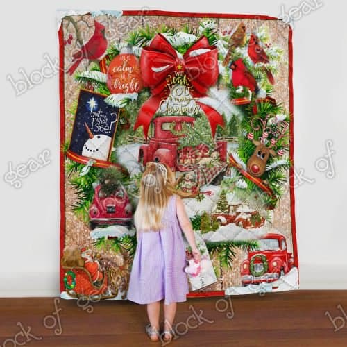 We wish you a merry christmas red truck christmas quilt 3