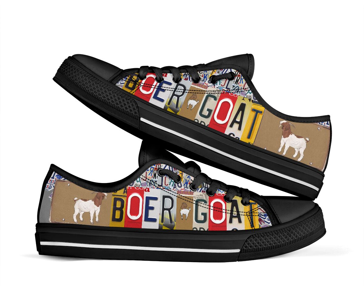 Boer goat license plates low top sneakers 2