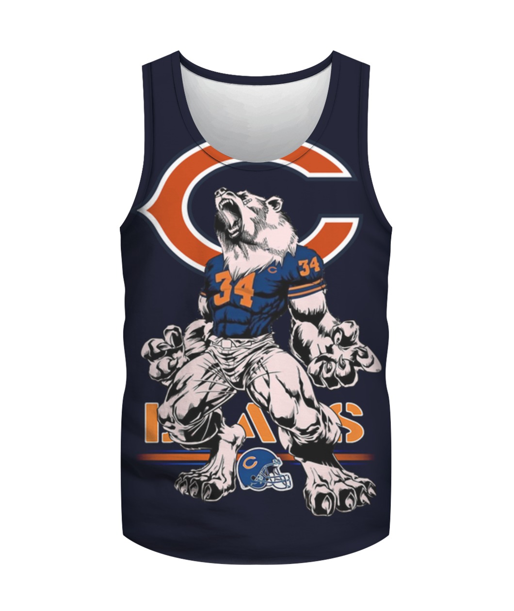 Chicago bears mascot all over print tank top