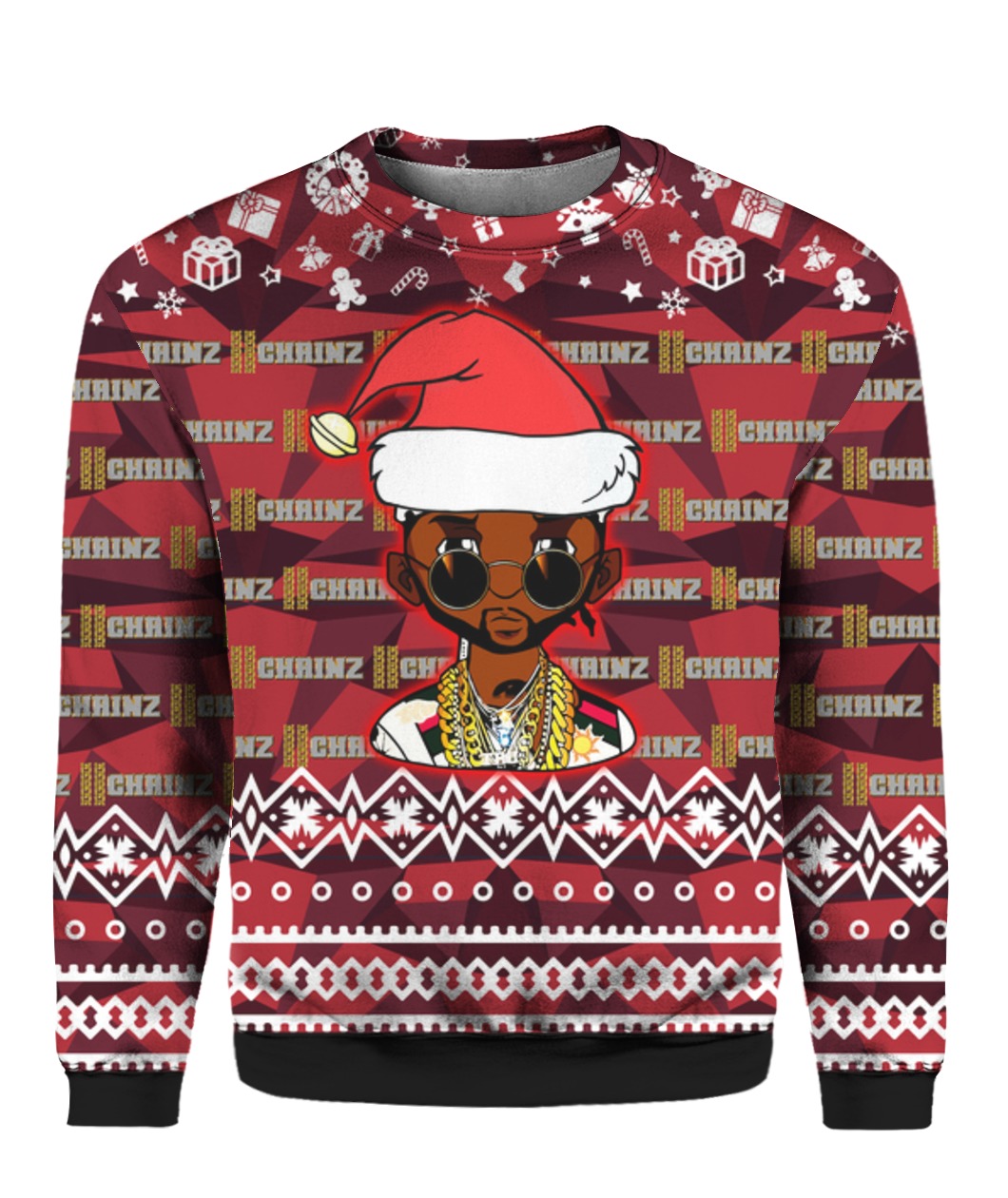 Christmas 2 chainz aka tity boi santa all over print sweatshirt