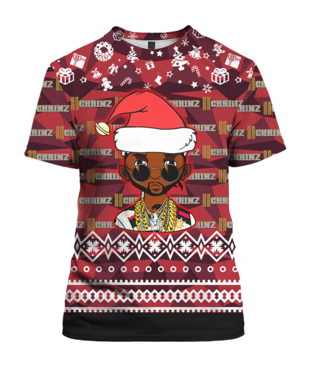 Christmas 2 chainz aka tity boi santa all over print tshirt