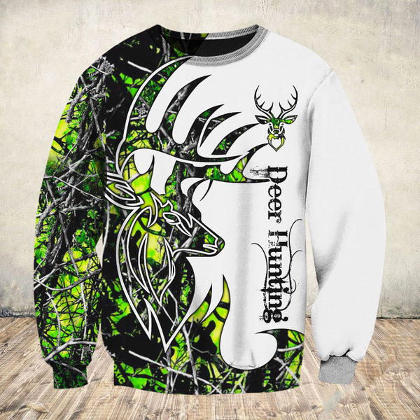 Deer hunter deer hunting neon all over print sweatshirt