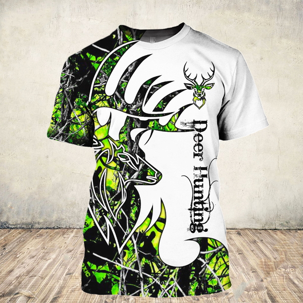 Deer hunter deer hunting neon all over print tshirt