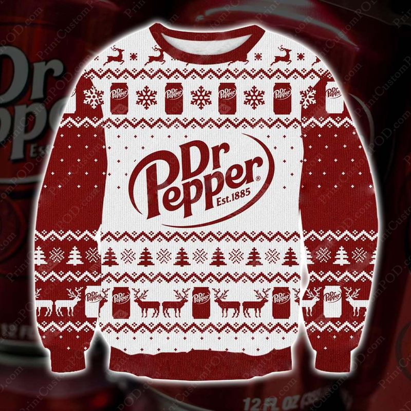 Dr pepper full printing ugly christmas sweater 1