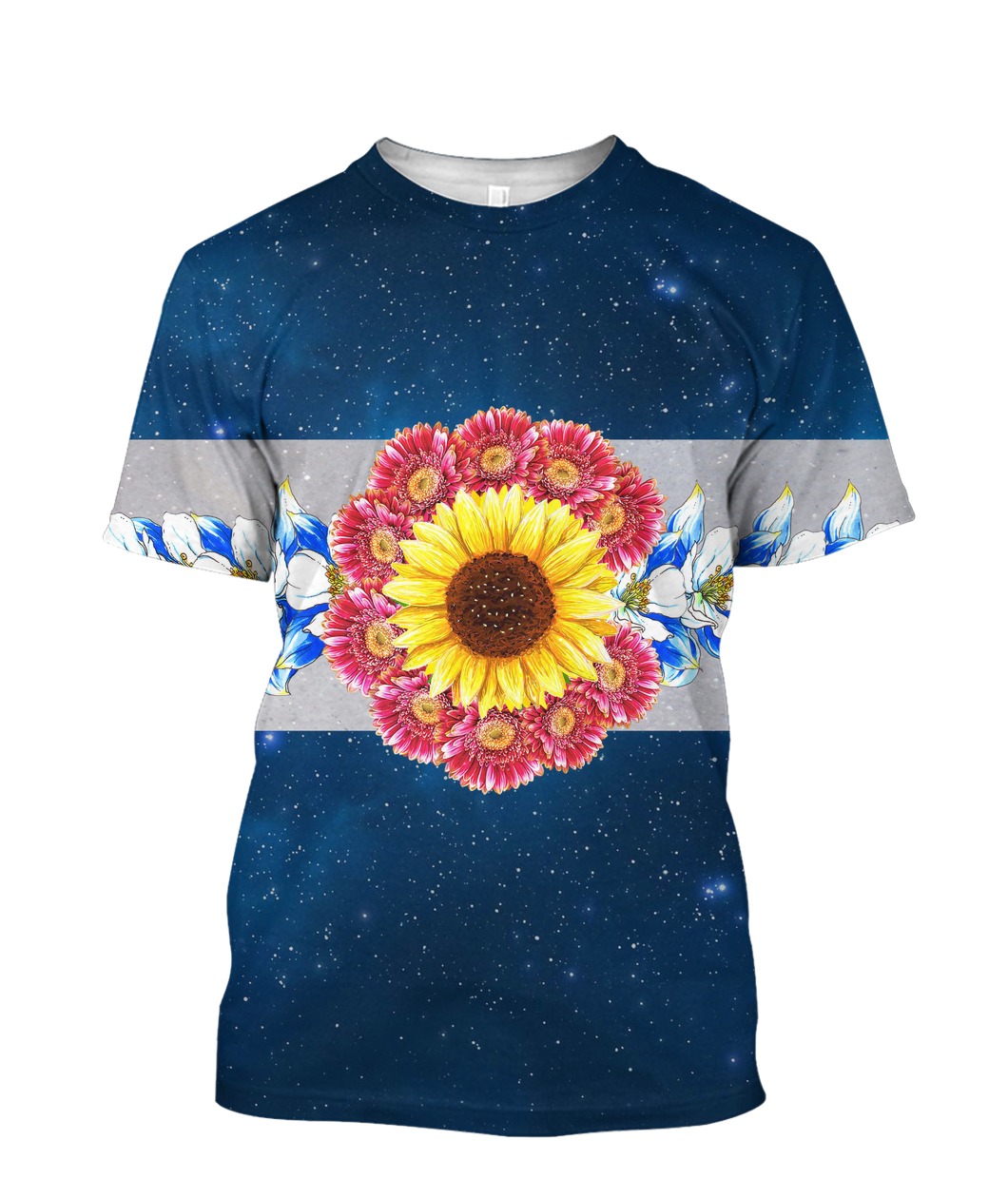 Flower galaxy full printing tshirt