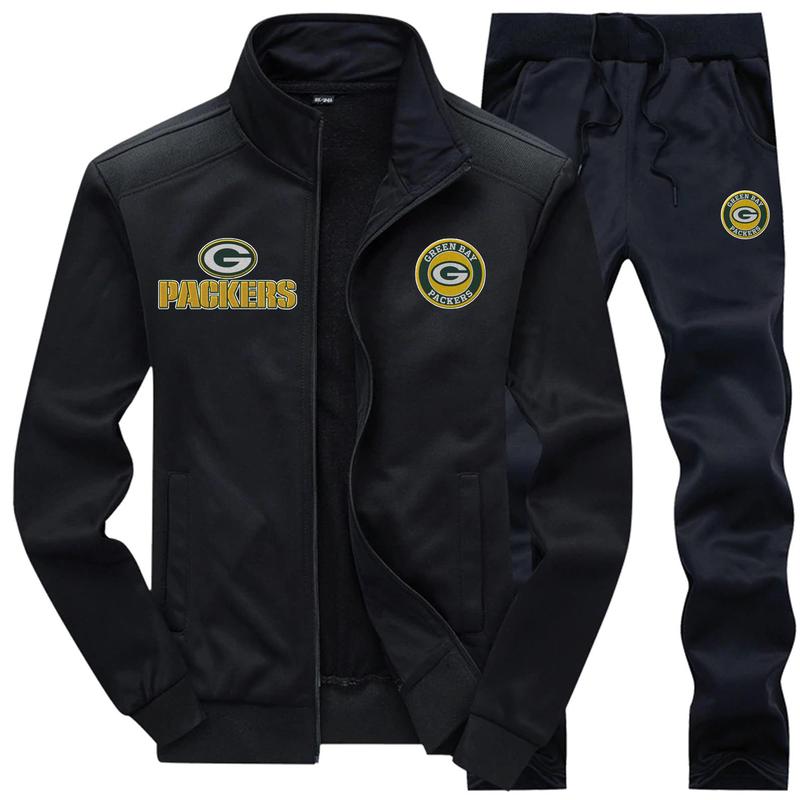 Green bay packers 3d jacket and sweatpants - black