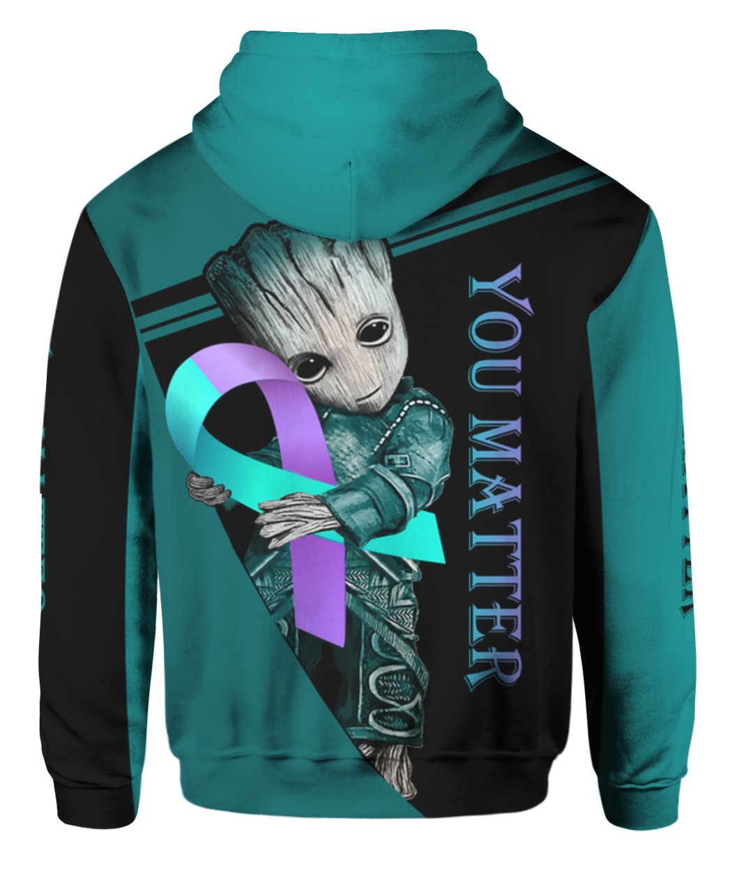 Groot hug suicide prevention awareness ribbon all over print hoodie 2