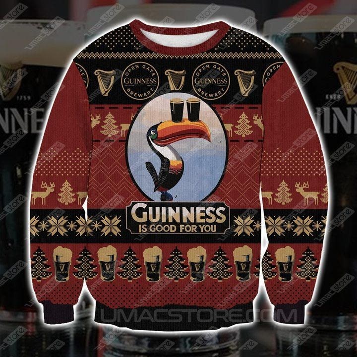 Guinness is good for you full printing ugly christmas sweater 1