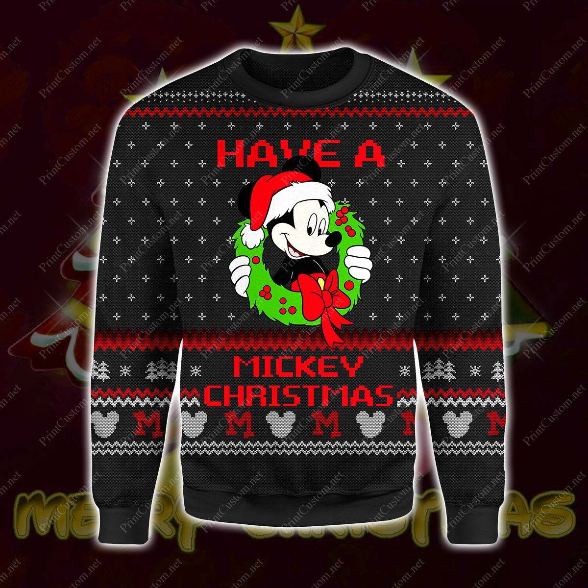 Have a mickey christmas full printing ugly christmas sweater 2