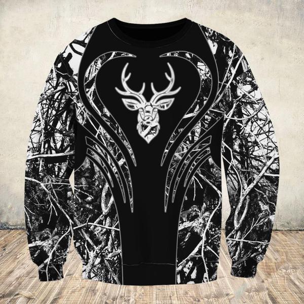 Heart deers all over print sweatshirt