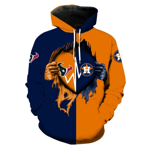 Houston astros and houston texans all over print hoodie 1