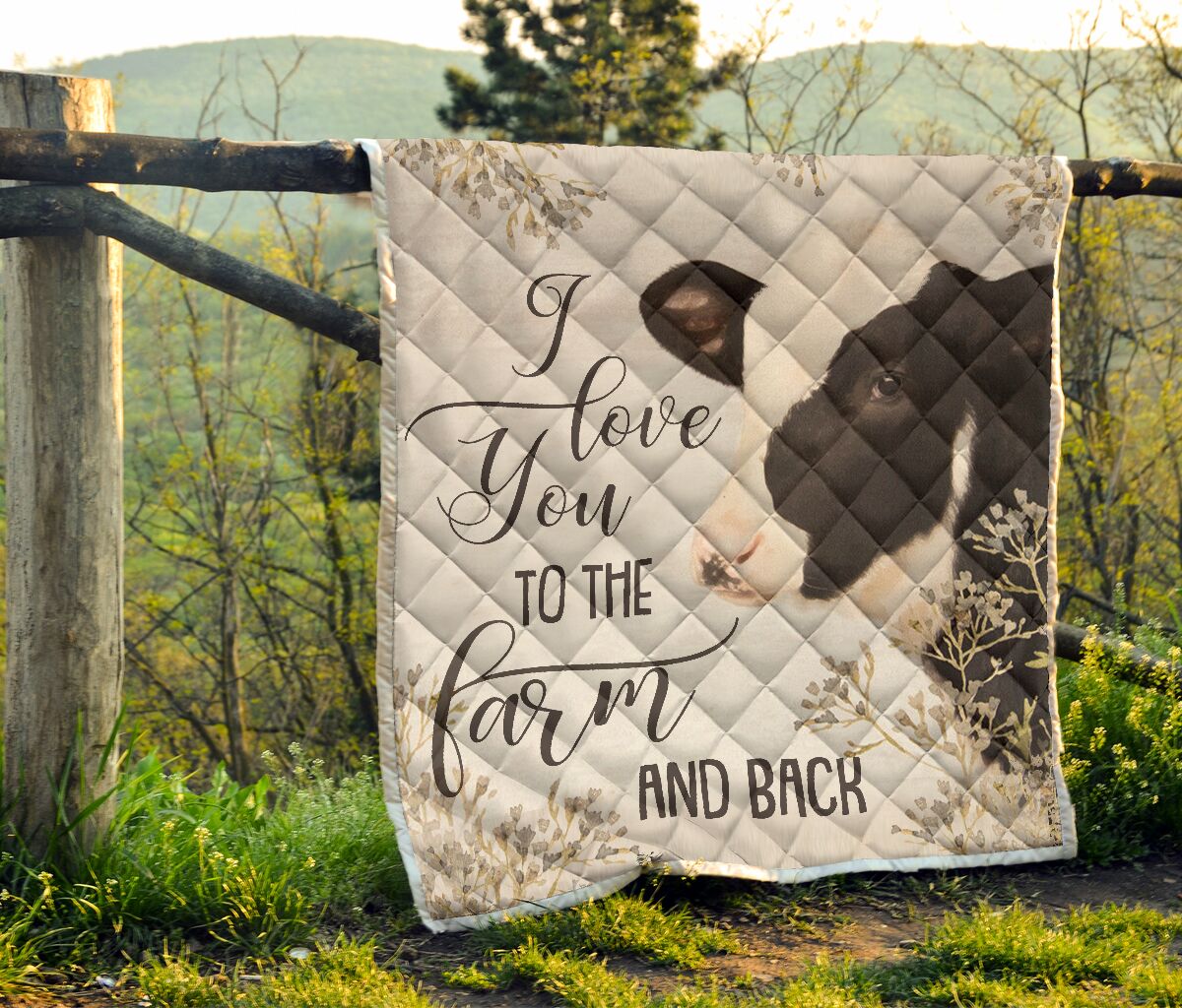 I love you to the farm cow quilt 3