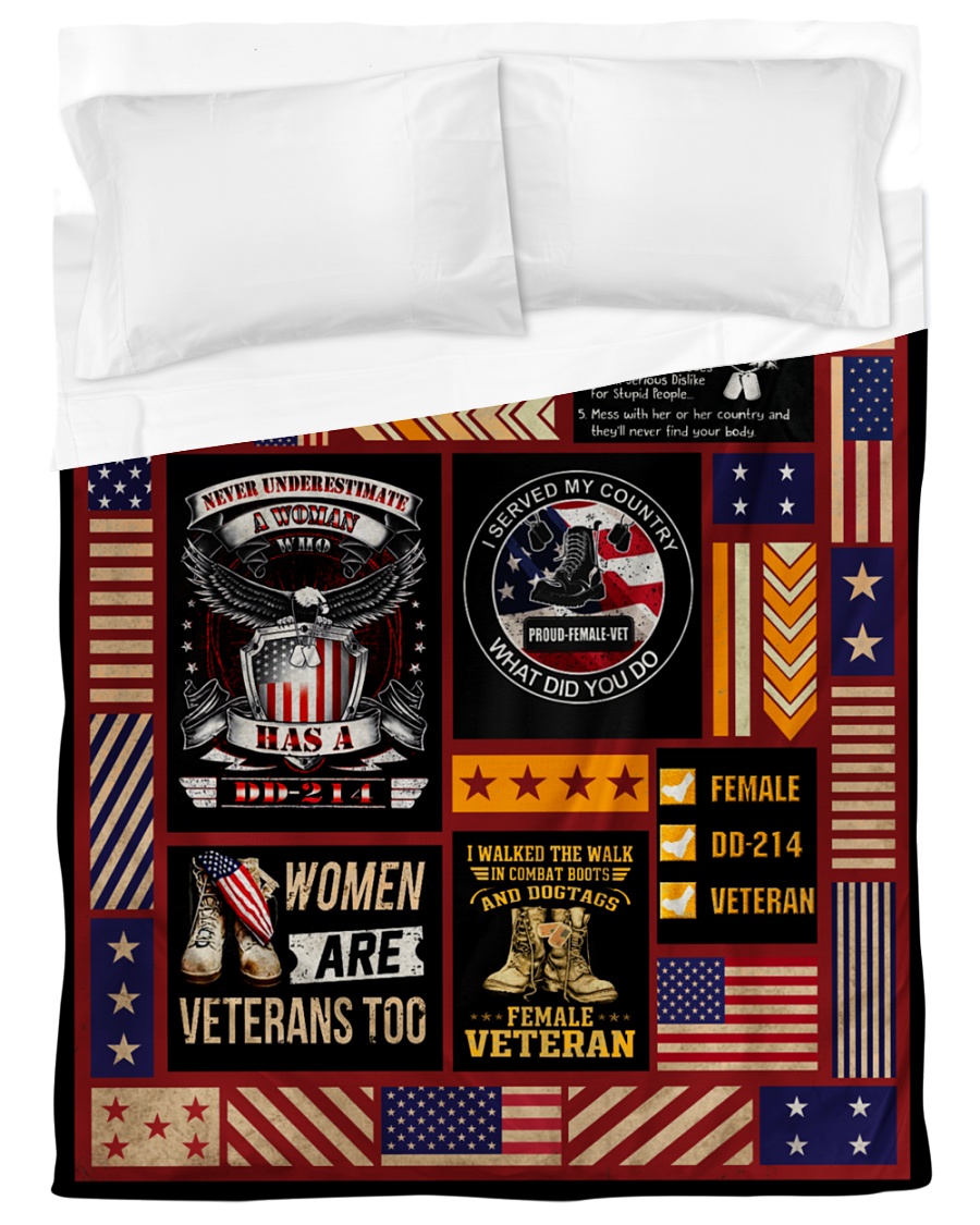 I served my country what did you do proud female veteran fleece blanket 4