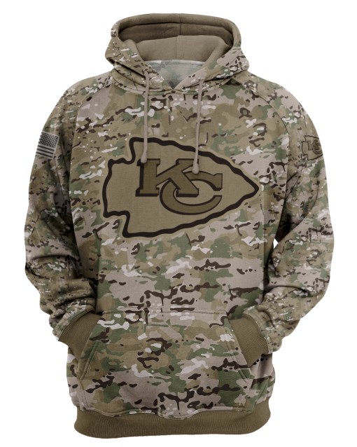 Kansas city chiefs camo style all over print hoodie