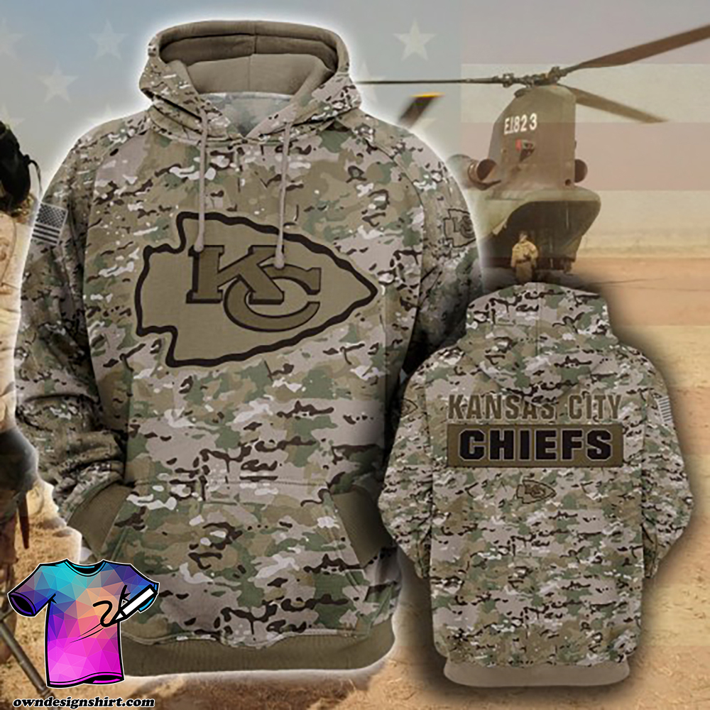 Kansas city chiefs camo style all over print hoodie
