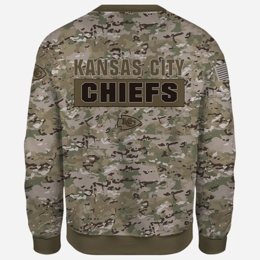 Kansas city chiefs camo style all over print sweatshirt - back