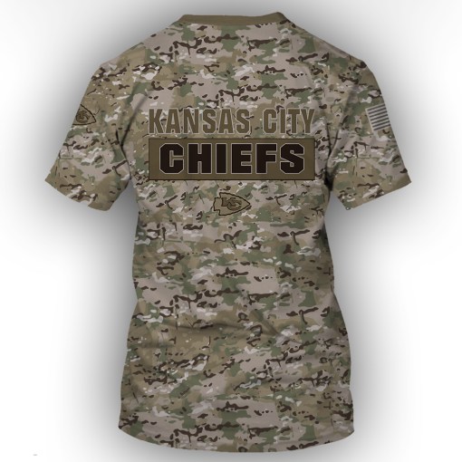 Kansas city chiefs camo style all over print tshirt - back