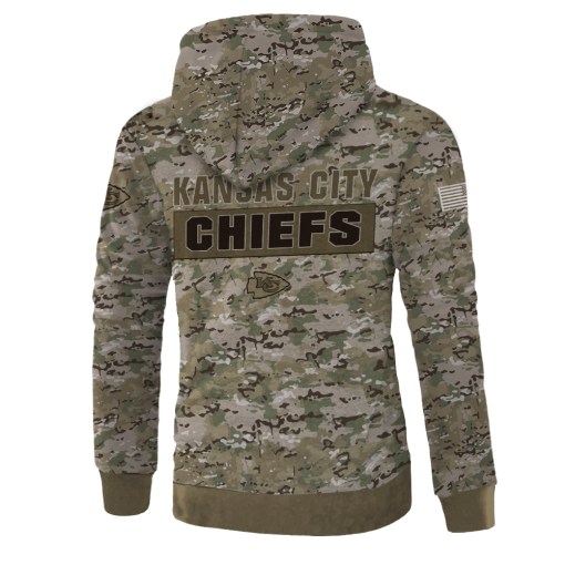 Kansas city chiefs camo style all over print zip hoodie - back