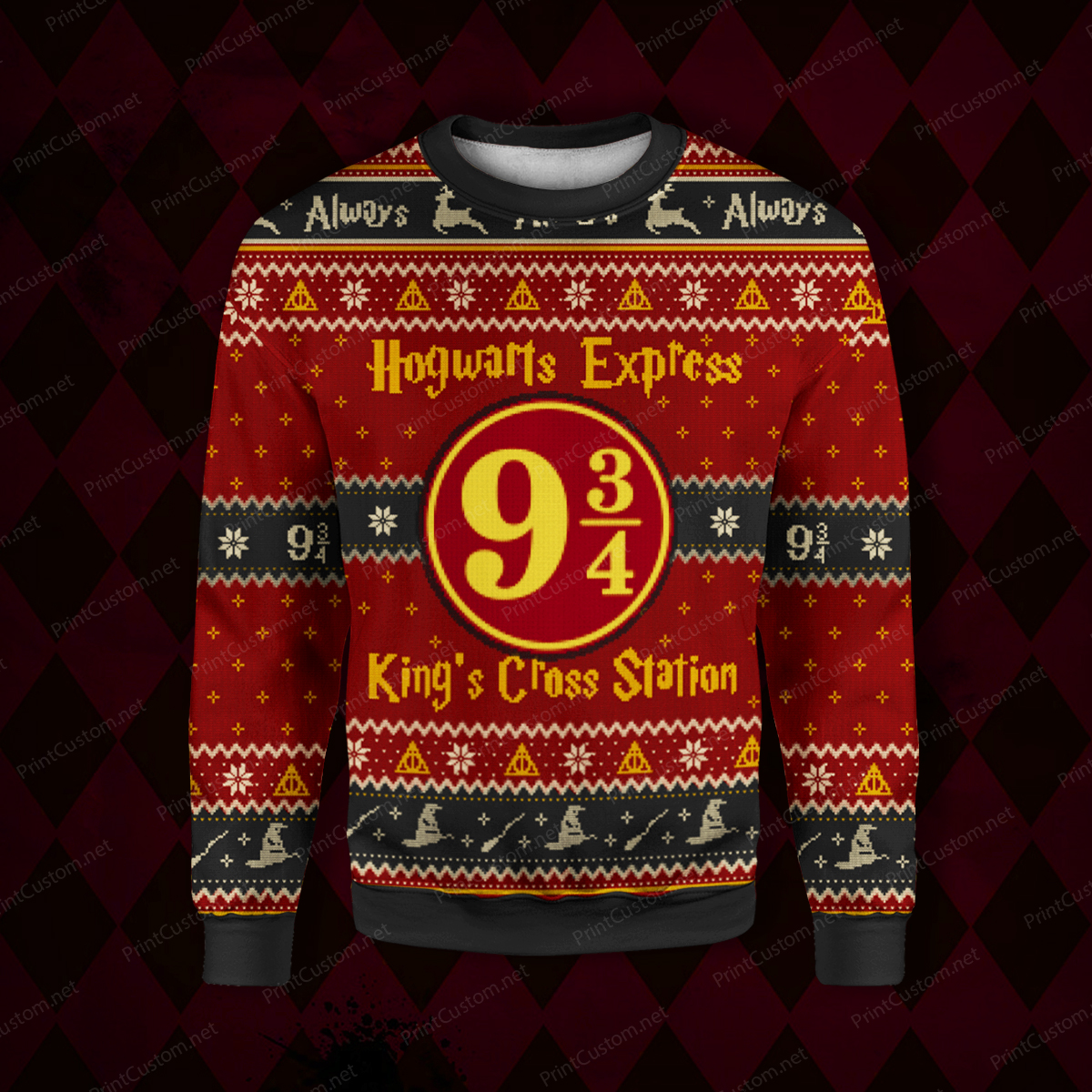 King's cross station harry potter full printing ugly christmas sweater 1
