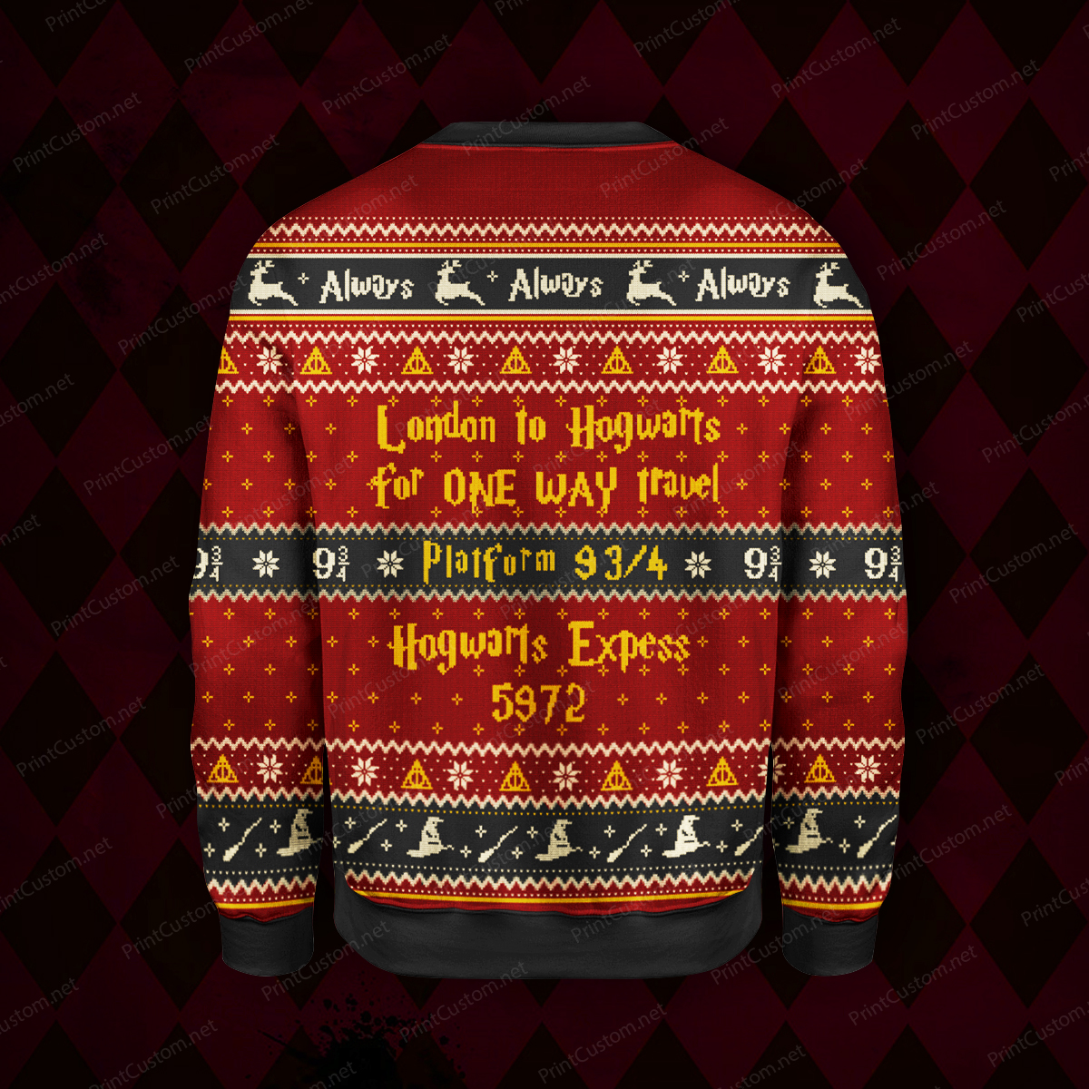 King's cross station harry potter full printing ugly christmas sweater 2