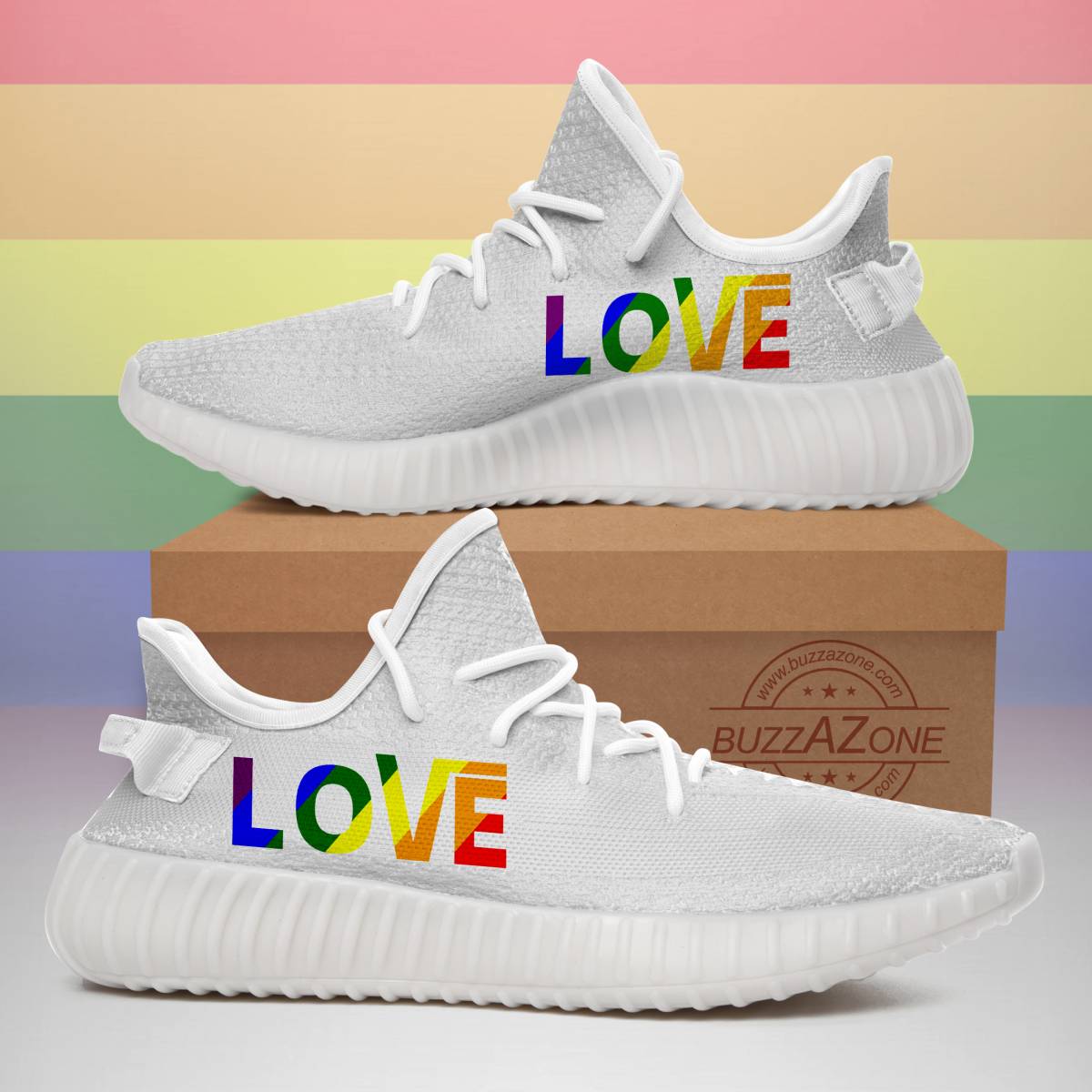 LGBT love custom yeezy shoes 4