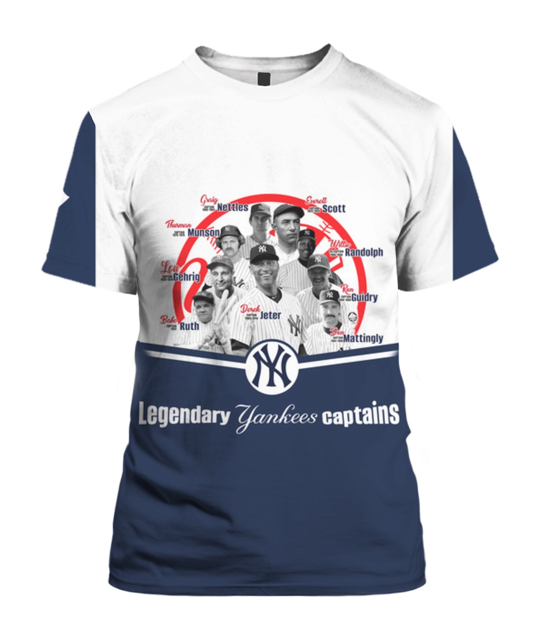 Legendary yankees captains new york yankees 3d tshirt